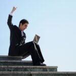 IT person celebrating his success